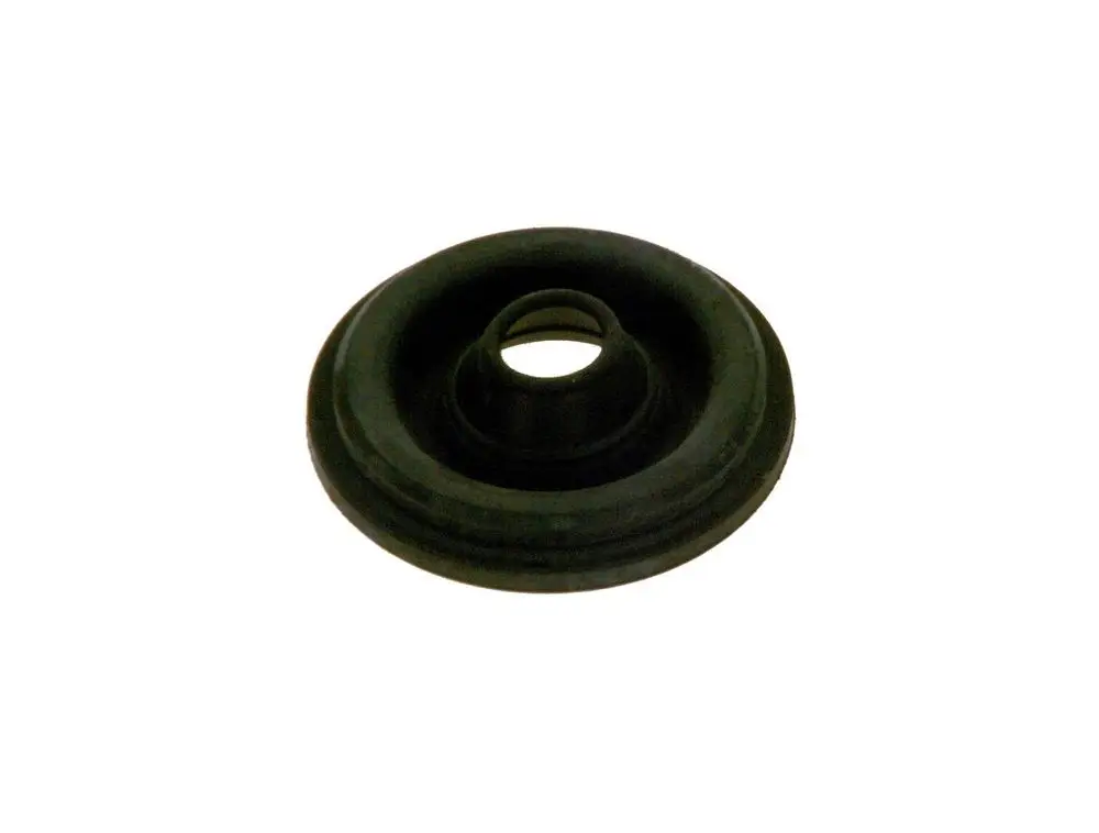 BOSCH Gummitülle in schwarzer Farbe, runde Form mit mittigem Loch. Das Produkt ist für Dichtungs- oder Verbindungsanwendungen gedacht.